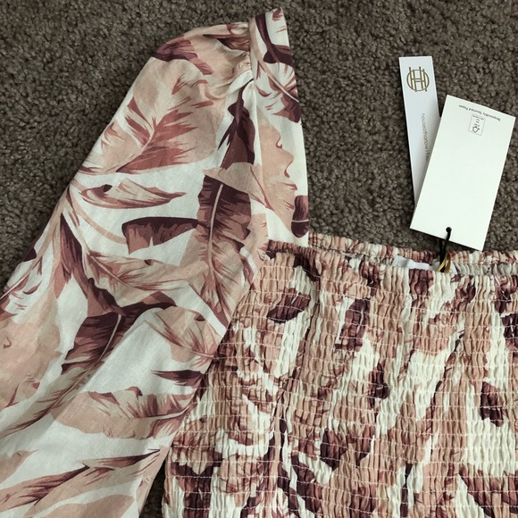 House of Harlow 1960 Womens Linen Midi Dress Banana Leaf - Picture 9 of 14